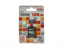Карта памяти MicroSDXC MIREX 128GB cl10 UHS-I + SD, 13613-AD10S128 
