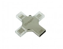 USB Flash iDiskk MFI 8pin/micro/type-c/usb 16GB серебро 