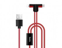 Кабель Hoco X12 Lightning+microUSB - USB красный 