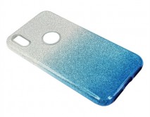 Чехол iPhone X Shine серебро синий 