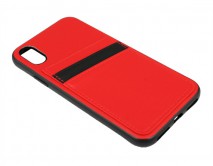 Чехол iPhone X Кожа Classic красный 