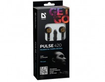 Наушники Defender Pulse 420 с микрофоном черный + оранжевый, 63420