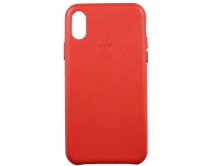 Чехол iPhone X Leather Case copy в упаковке красный 