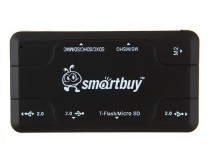 CardReader Smartbuy Combo 750, черный, SD/microSD/MS/M2/USB 2.0 3 порта Combo 750, (SBRH-750-K) 