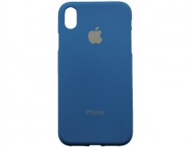 Чехол iPhone XR Яблоко темно-синий 
