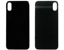 Задняя крышка (стекло) iPhone X (c увеличенным вырезом под камеру) черная 1кл 