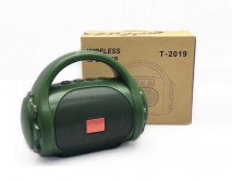 Колонка T-2019 зеленый (Bluetooth/USB/FM/MicroSD)