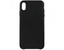 Чехол iPhone XS Max Leather case copy в упаковке черный 