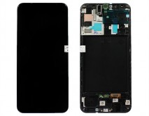Дисплей Samsung A505F Galaxy A50 + тачскрин + рамка черный AMOLED 