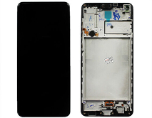 Дисплей Samsung A217F Galaxy A21s + тачскрин + рамка черный (GH82-24641A) ORIG 100% 