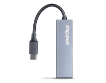 Type-C HUB Smartbuy 460С 2 порта USB 3.0, серый, SBHA-460С-G 