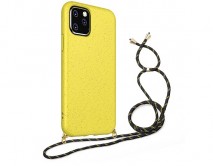 Чехол iPhone 11 BIO + шнурок (желтый) 