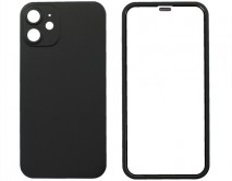 Защита 360 iPhone 12 mini черная (защитное стекло+задняя крышка) 