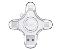USB Flash iDiskk MFI 8pin/micro/type-c/usb 256GB серебро 