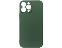 Чехол iPhone 13 Pro Max Microfiber (темно-зеленый) 