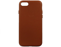 Чехол iPhone 7/8/SE 2020/SE 2022 Leather hi-copy, с яблоком, коричневый 
