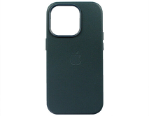 Чехол iPhone 14 Pro Leather hi-copy, с яблоком, синий