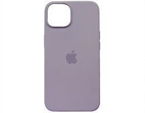 Чехол iPhone 14 Silicone Case MagSafe hi-copy, с яблоком, лиловый 