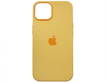 Чехол iPhone 14 Silicone Case MagSafe hi-copy, с яблоком, желтый 