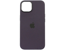 Чехол iPhone 14 Silicone Case MagSafe hi-copy, с яблоком, фиолетовый 