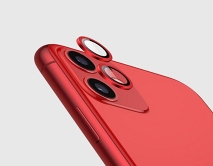 Защитная накладка на камеру iPhone 11/12 mini красная (комплект 2шт) 