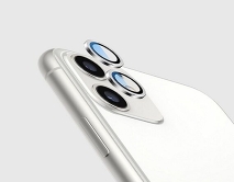 Защитная накладка на камеру iPhone 11/12 mini серебристая (комплект 2шт) 