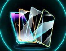 Защитное стекло iPhone 13/13 Pro Neon голубое 